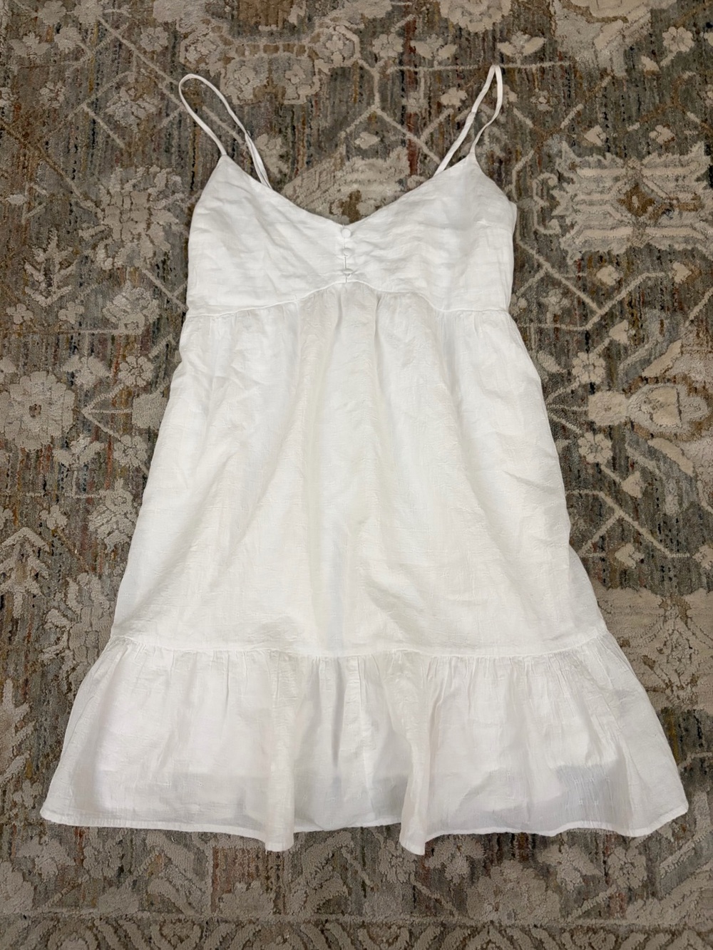 Vintage Abercrombie and Fitch Babydoll White Mini Dress - Picture 2 of 5